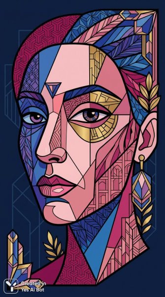 Кубистический портрет: яркие краски и геометрическая сложность. Генерация из нейронной сети Нано Банана