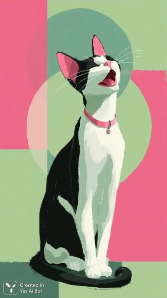 Забавный котенок в пастельных тонах и абстрактном стиле. Картинка из нейронной сети Midjourney
