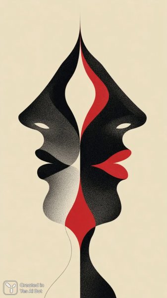 Черные профили: Симметрия огня и геометрии в минималистичном дизайне. Нейронная сеть Миджорни