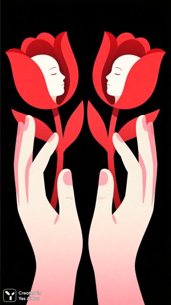 Цветущие руки: сюрреалистичная трансформация в вечном цвете. Картинка из нейронной сети Qwen images Ai