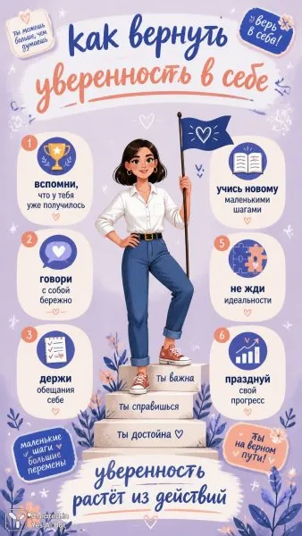 Как вернуть уверенность: руководство к действию для женщин. Картинка из нейросети Sora images Ai