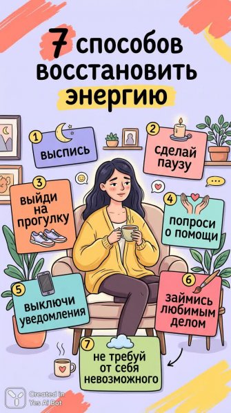 Восстановление энергии: семь простых шагов к гармонии и спокойствию души. Нейросеть Нано Банана