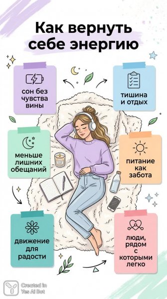 Как восстановить энергию: женский гид по самочувствию и гармонии. Генерация из нейросети Нано Банана