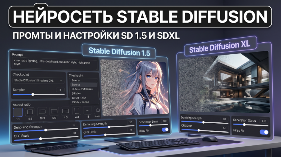 Нейросеть Stable Diffusion: как создавать изображения и писать промты