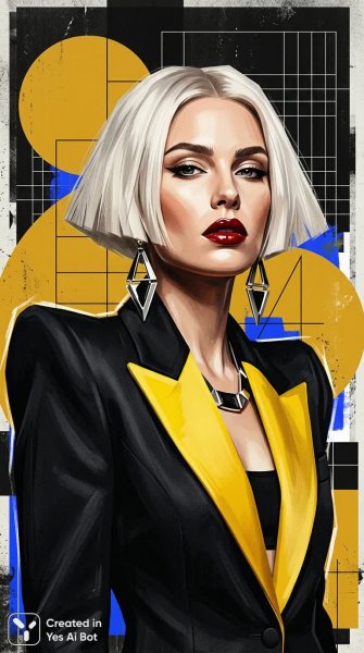 Яркий портрет уверенной женщины в стиле digital art. Нейронная сеть Nano Banana