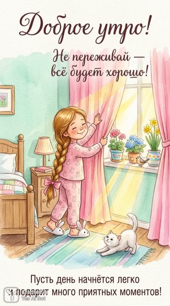 Утро в пастельных тонах: нежность, уют и добрые слова для начала дня. Картинка из нейронной сети Нано Банана