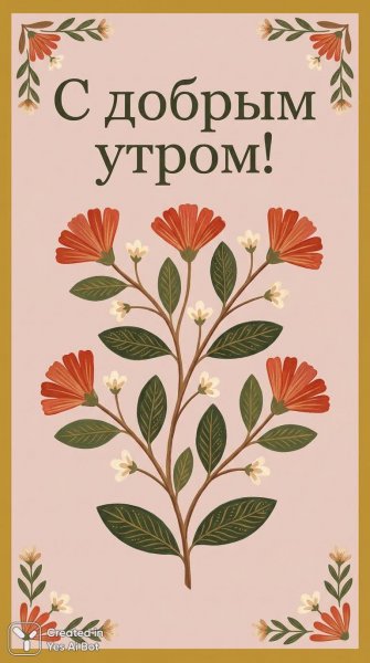 Утро в стиле ботанической винтажной иллюстрации. Генерация из нейронной сети NanoBanana