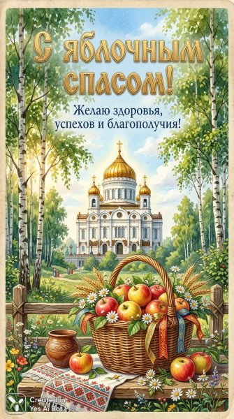 Яблочный Спас: Традиции, Благополучие и Тепло Русской Души. Нейронная сеть NanoBanana
