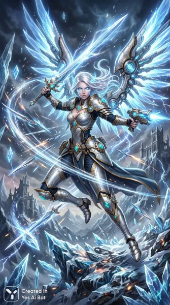 Зачарованная воительница на хрустальном пике: Серфим чемпион в Sacred 2. Генерация из нейронной сети Nano-Banana