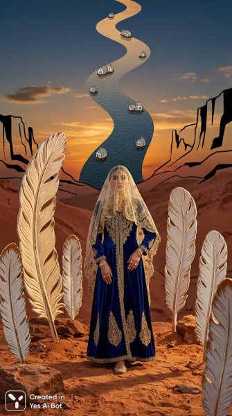 Невероятная мода: сюрреалистический пейзаж в красной долине. Картинка из нейросети NanoBanana