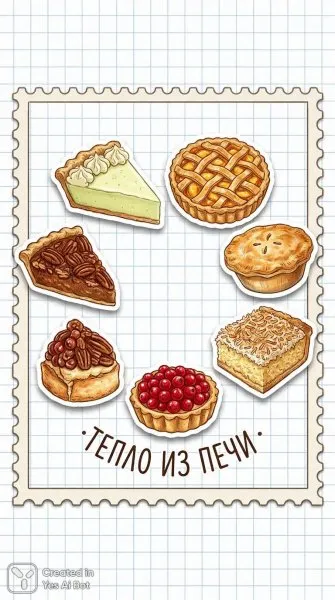Вкусные пирожные в винтажном стиле: аппетитное украшение для ваших заметок и творчества. Генерация из нейронной сети Nano Banana