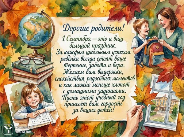 Первое сентября: праздник для родителей и детей вместе. Нейросеть NanoBanana