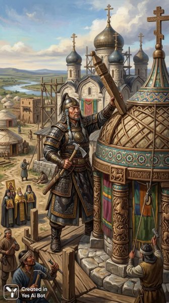 Батый-хан и церковь: сплав традиций и инноваций. Генерация из нейросети Nano-Banana