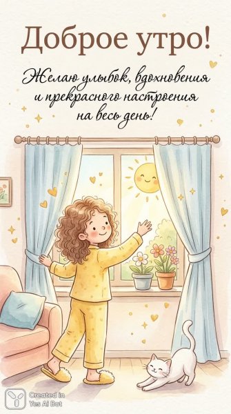 Утреннее настроение: уют, радость и нежность. Изображение из нейросети Nano Banana