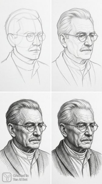 Старение и мудрость: серия портретов пожилого мужчины. Изображение из нейросети NanoBanana