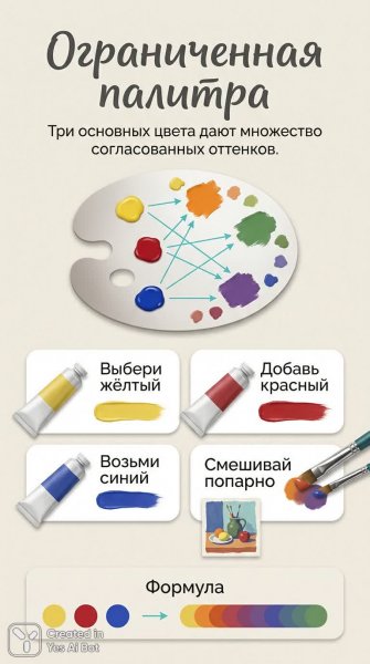 Секреты гармоничной палитры: как создать единое целое из трех цветов. Нейронная сеть Нано Банана