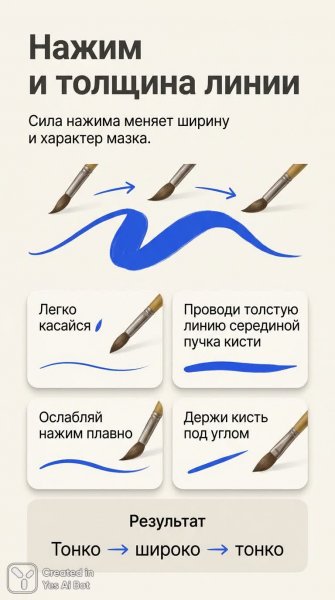 Управление кистью: секреты контроля нажима для идеальных линий. Генерация из нейросети Nano Banana