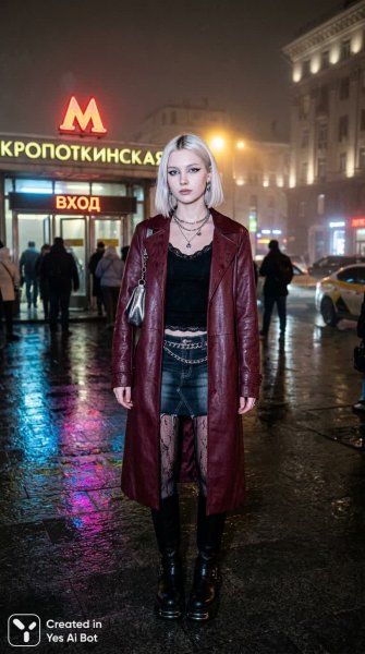Московская ночь: портрет в стиле Y2K с налетом реализма и гранжа. Нейросеть NanoBanana