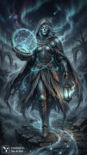 Химера: Revenant и Wayfinder - сплав тьмы и предвидения. Картинка из нейронной сети NanoBanana
