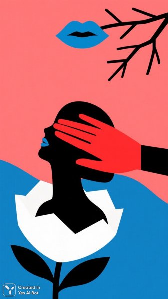 Женщина и цветок: сюрреалистичная иллюстрация в современном стиле. Нейронная сеть Qwen images Ai