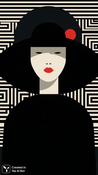 Элегантность в черном: стильный силуэт с ярким акцентом. Изображение из нейронной сети Midjourney