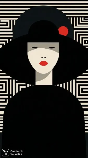 Элегантность в черном: стильный силуэт с ярким акцентом. Изображение из нейронной сети Midjourney