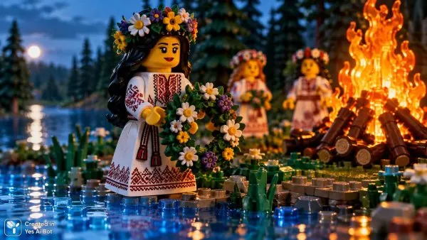 Украинская красавица у костра в лесном плену. Изображение из нейросети Sora Ai Images